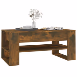 vidaXL Coffee Table Engineered Wood Centre Side Table Furniture Multi Colours - smoked oak - Additional view 6