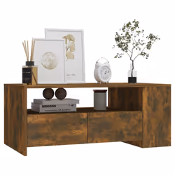 vidaXL Coffee Table Couch Table Indoor Furniture Engineered Wood Multi Colours - smoked oak - Additional view 6