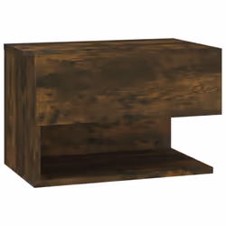 vidaXL Wall Bedside Cabinet Floating Nightstand Bedside Unit Hanging Cabinet - smoked oak, 1