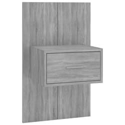 vidaXL Wall Bedside Cabinet Floating Nightstand Bedside Unit Hanging Cabinet - grey sonoma, 1