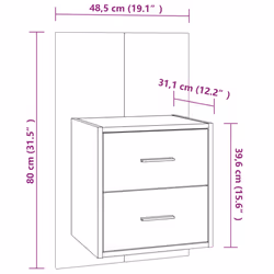VidaXL 816958 nightstand/bedside table Oak - Additional view 8