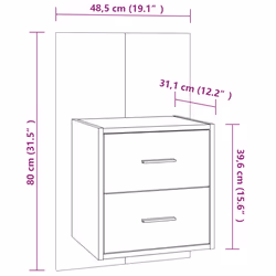 VidaXL 816961 nightstand/bedside table Oak - Additional view 8