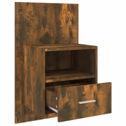 vidaXL 1/2x Wall Bedside Cabinet Home Bed Cabinet Furniture Multi Colours - smoked oak, 2 - Additional view 8