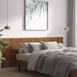 vidaXL Wall Headboard Bed Header Bedroom Wall Bed Headboard Engineered Wood - brown oak