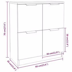 vidaXL Sideboard Console Cabinet Storage Cupboard Highboard Engineered Wood - grey sonoma - Additional view 8