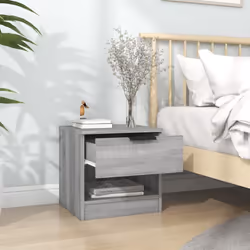 vidaXL 1/2x Bedside Cabinet Engineered Wood Home End Side Table Multi Colours - grey sonoma, 2 - Additional view 4