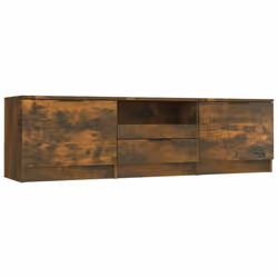vidaXL TV Cabinet Engineered Wood Living Room Indoor Media Unit Multi Colours - smoked oak