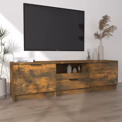 vidaXL TV Cabinet Engineered Wood Living Room Indoor Media Unit Multi Colours - smoked oak - Additional view 4