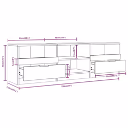 vidaXL TV Cabinet Engineered Wood Entertainment Centre Furniture Multi Colours - smoked oak - Additional view 7