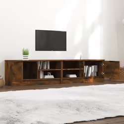 vidaXL 1/2x TV Cabinet Engineered Wood Media Unit HiFi Cabinet Multi Colours - smoked oak, 2