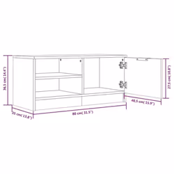 vidaXL 1/2x TV Cabinet Engineered Wood Media Unit HiFi Cabinet Multi Colours - grey sonoma, 2 - Additional view 10