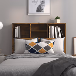 vidaXL Headboard Cabinet Bedroom Bookcase Headboard Furniture Multi Colours - smoked oak