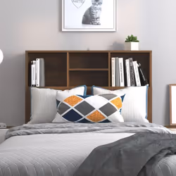 vidaXL Headboard Cabinet Bedroom Bookcase Headboard Furniture Multi Colours - brown oak - Additional view 3