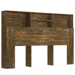 vidaXL Headboard Cabinet Bedroom Bookcase Headboard Furniture Multi Colours - smoked oak