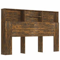 vidaXL Headboard Cabinet Bedroom Bookcase Headboard Furniture Multi Colours - smoked oak