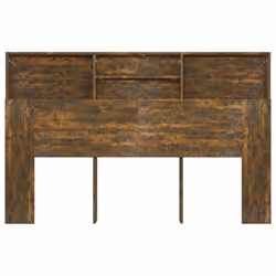vidaXL Headboard Cabinet Bedroom Bookcase Headboard Furniture Multi Colours - smoked oak - Additional view 5