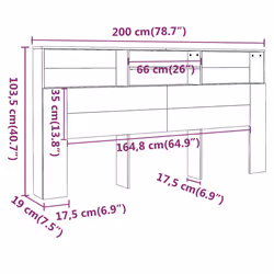 VidaXL 817259 headboard/footboard Grey, Oak - Additional view 6