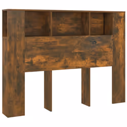 vidaXL Headboard Cabinet Bedroom Bookcase Bed Headboard Bed Backboard Cabinet - smoked oak
