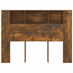vidaXL Headboard Cabinet Bedroom Bookcase Bed Headboard Bed Backboard Cabinet - smoked oak - Additional view 4