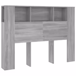 vidaXL Headboard Cabinet Bedroom Bookcase Bed Headboard Bed Backboard Cabinet - grey sonoma
