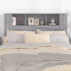 vidaXL Headboard Cabinet Bedroom Bookcase Bed Headboard Bed Backboard Cabinet - grey sonoma - Additional view 5