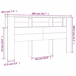 VidaXL 817280 headboard/footboard Grey, Oak - Additional view 7