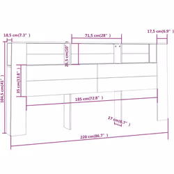 VidaXL 817283 headboard/footboard Grey, Oak - Additional view 6