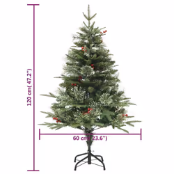 vidaXL Pre-lit Christmas Tree with Pine Cones Artificial Tree Green PVC and PE - Additional view 4