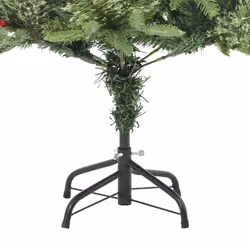 vidaXL Pre-lit Christmas Tree with Pine Cones Artificial Tree Green PVC and PE - Additional view 8