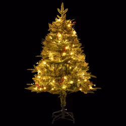 vidaXL Pre-lit Christmas Tree with Pine Cones Artificial Tree Green PVC and PE