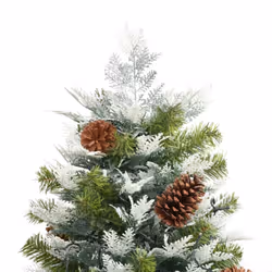 vidaXL Pre-lit Christmas Tree with Pine Cones Artificial Tree Green PVC and PE - Additional view 8