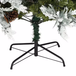 vidaXL Pre-lit Christmas Tree with Pine Cones Artificial Tree Green PVC and PE - Additional view 9
