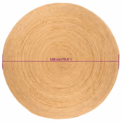 vidaXL Area Rug Indoor Living Room Floor Carpet Floor Mat Braided Jute Round - 180 cm