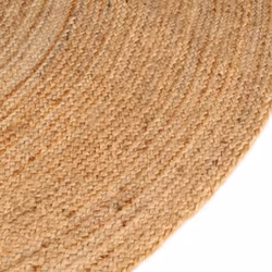 vidaXL Area Rug Indoor Living Room Floor Carpet Floor Mat Braided Jute Round - 180 cm - Additional view 4