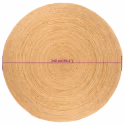 vidaXL Area Rug Indoor Living Room Floor Carpet Floor Mat Braided Jute Round - 240 cm - Additional view 5
