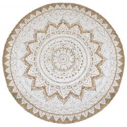 vidaXL Area Rug Living Room Floor Carpet Floor Mat Braided Jute Printed Round - 180 cm