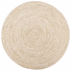 vidaXL Handmade Rug Living Room Floor Carpet Home Area Rug Floor Mat Jute - white, 6