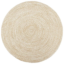 vidaXL Handmade Rug Living Room Floor Carpet Home Area Rug Floor Mat Jute - white, 81