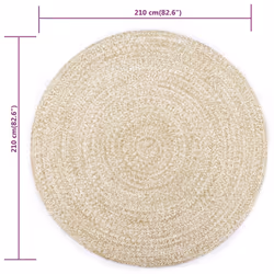 vidaXL Handmade Rug Living Room Floor Carpet Home Area Rug Floor Mat Jute - white, 81