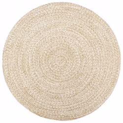vidaXL Handmade Rug Living Room Floor Carpet Home Area Rug Floor Mat Jute - white, 106