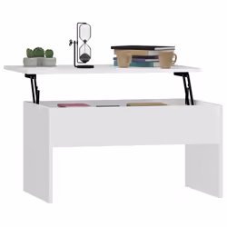vidaXL Coffee Table Hallway Couch Table Centre Accent Table Engineered Wood - white - Additional view 7