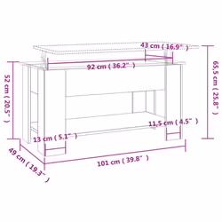 vidaXL Coffee Table Engineered Wood Couch Centre Accent Table Multi Colours - concrete grey - Additional view 5