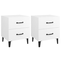 vidaXL 1/2x Bedside Cabinet Engineered Wood End Table Nightstand Multi Colours - white, 2
