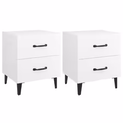 vidaXL 1/2x Bedside Cabinet Engineered Wood End Table Nightstand Multi Colours - white, 2