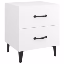 vidaXL 1/2x Bedside Cabinet Engineered Wood End Table Nightstand Multi Colours - white, 2 - Additional view 6