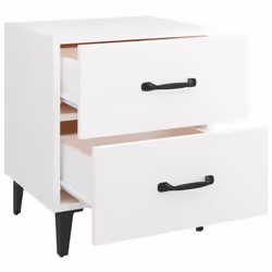vidaXL 1/2x Bedside Cabinet Engineered Wood End Table Nightstand Multi Colours - white, 2 - Additional view 7