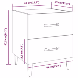 vidaXL 1/2x Bedside Cabinet Engineered Wood End Table Nightstand Multi Colours - white, 2 - Additional view 9
