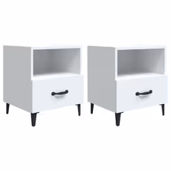 VidaXL 812025, White, Metal, Wood, 400 mm, 350 mm, 475 mm, 2 pc(s)