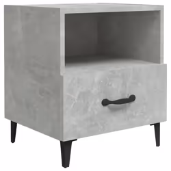 vidaXL 1/2x Bedside Cabinet Engineered Wood End Table Nightstand Multi Colours - concrete grey, 1