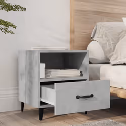 vidaXL 1/2x Bedside Cabinet Engineered Wood End Table Nightstand Multi Colours - concrete grey, 1 - Additional view 8